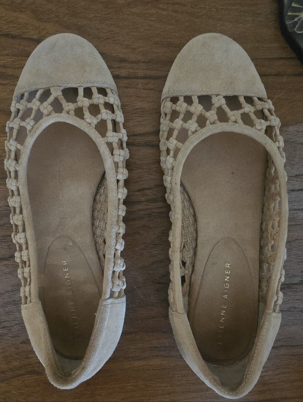 Attienne AIGNER Tan Sweade Leather Loafers Size 7 5